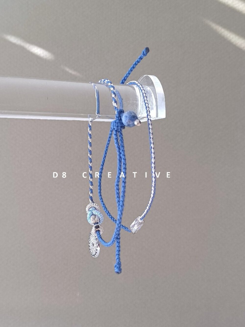 Handcrafted superfine braided rope bracelet sets with sterling silver